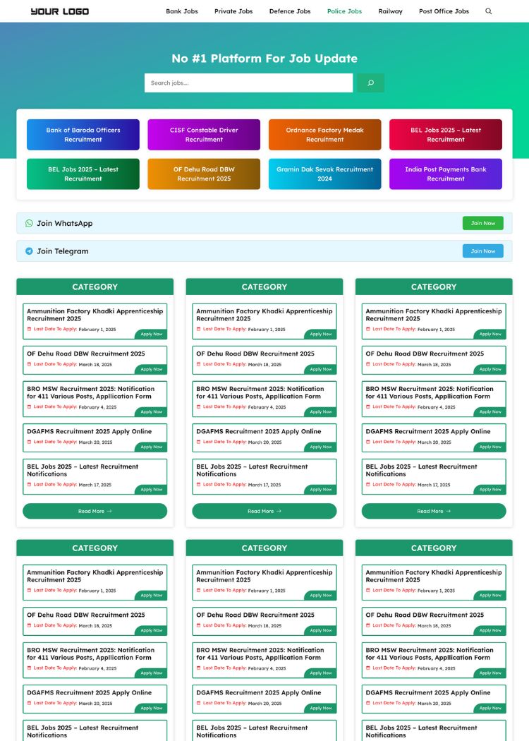 Job/Result Posting Ready To Use Template