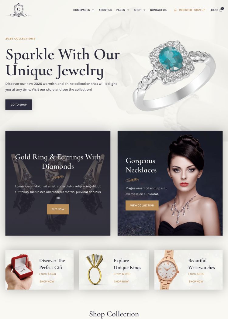 Customized Jewellery & Goldsmith Store Template