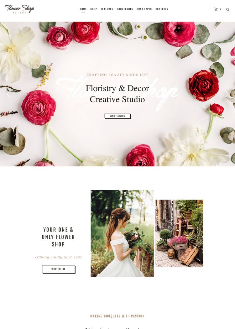 Flower Decoration and Floristic Store Website Template