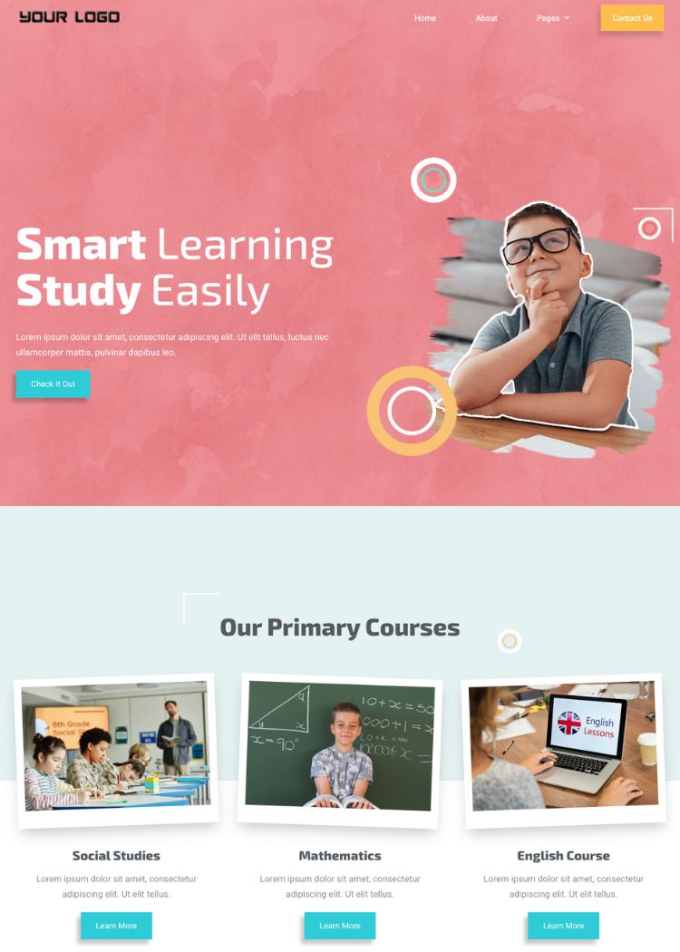 Elementary School Tutoring Website Template