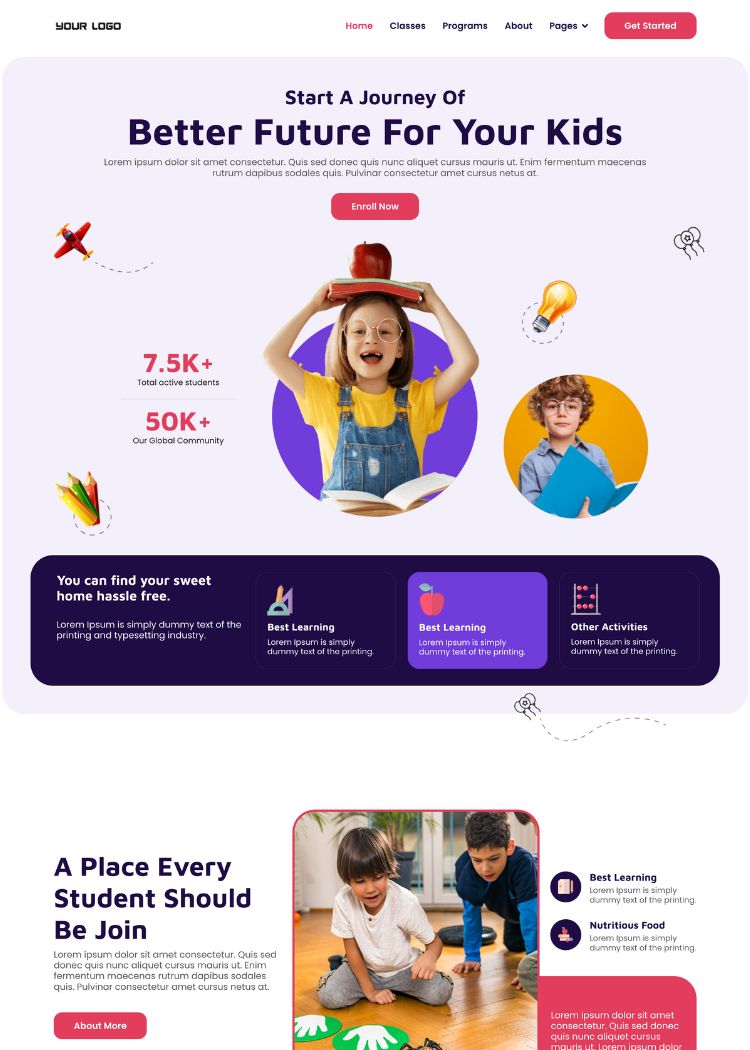 Kindergarten & Pre-School WordPress Template