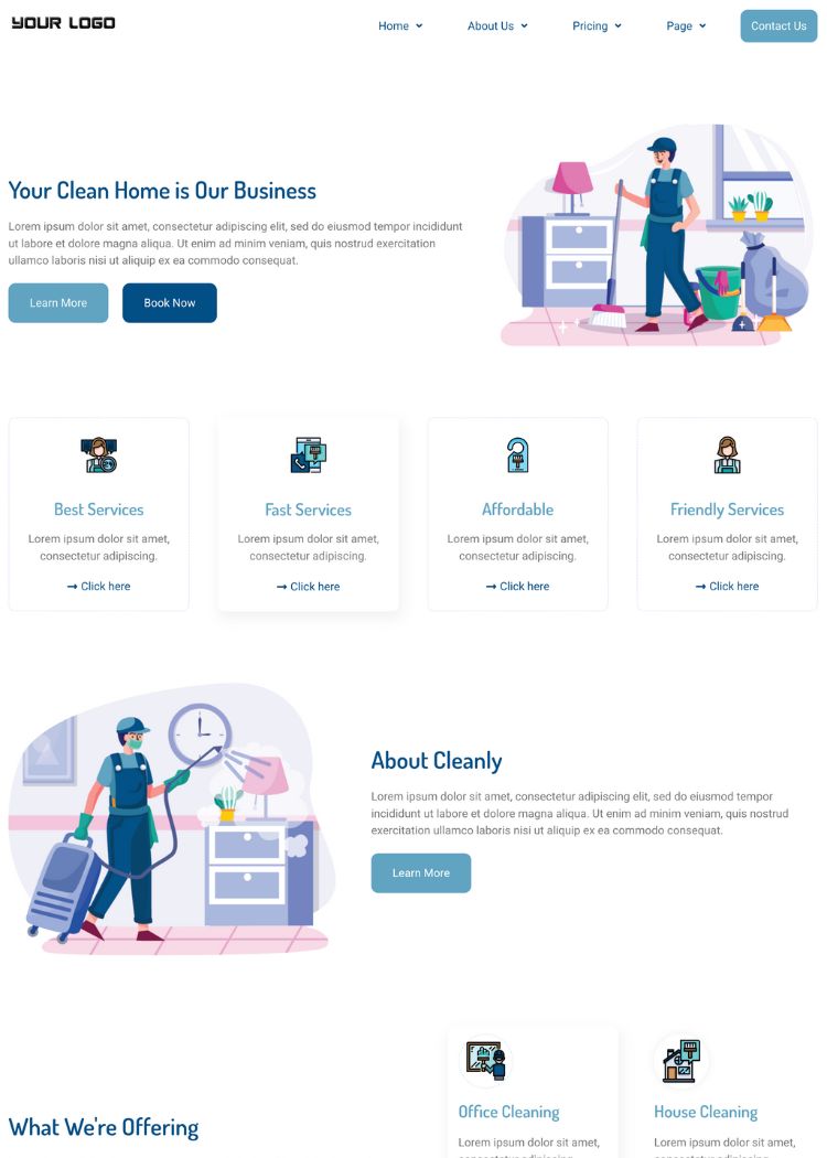 Cleaning Service Website Template
