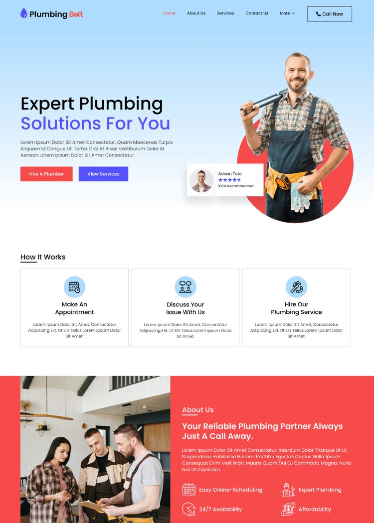 Plumbing Services Website Template