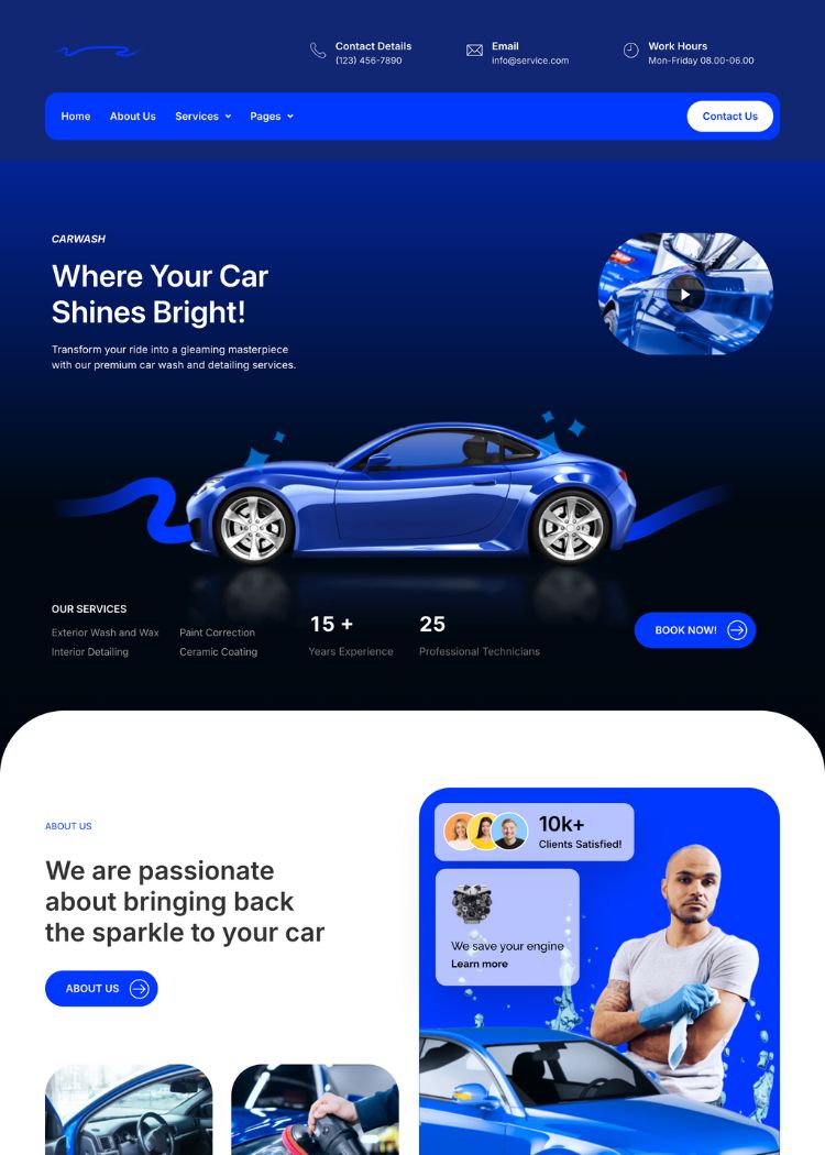 Car Wash & Detailing Service Website Template
