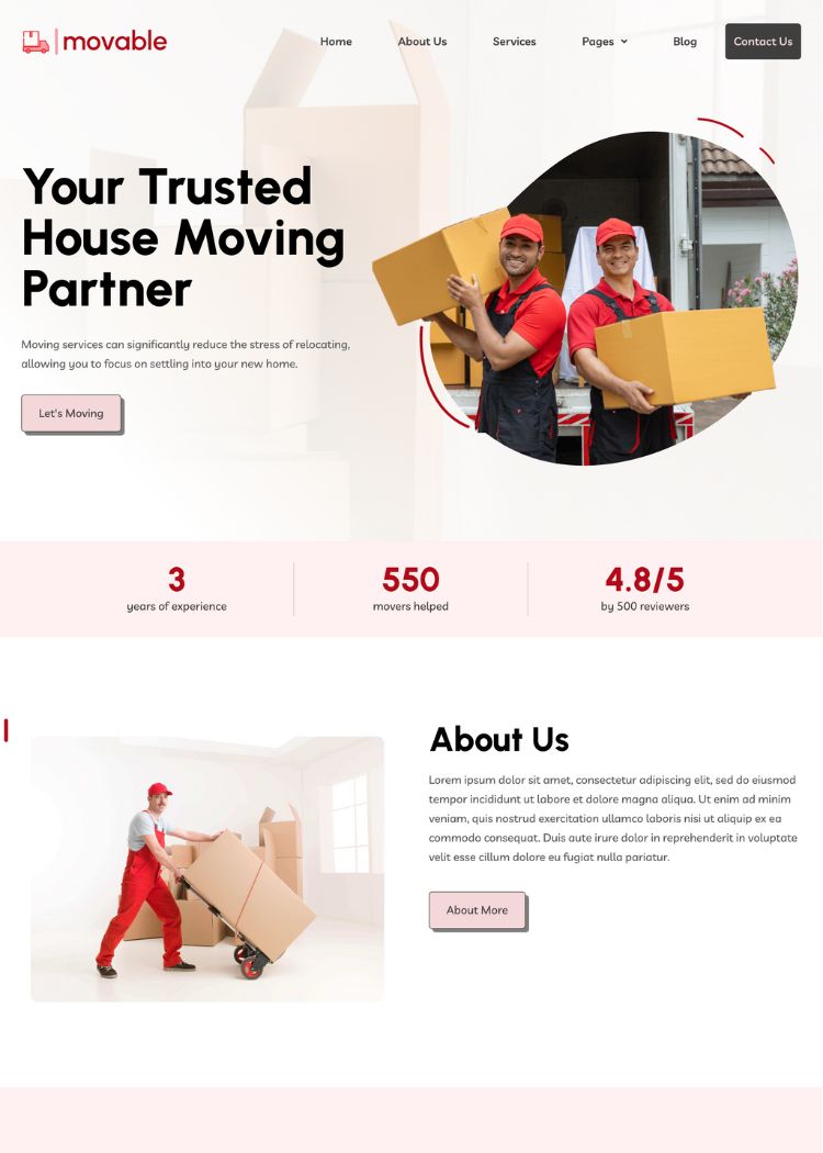 Moving Service Website Template
