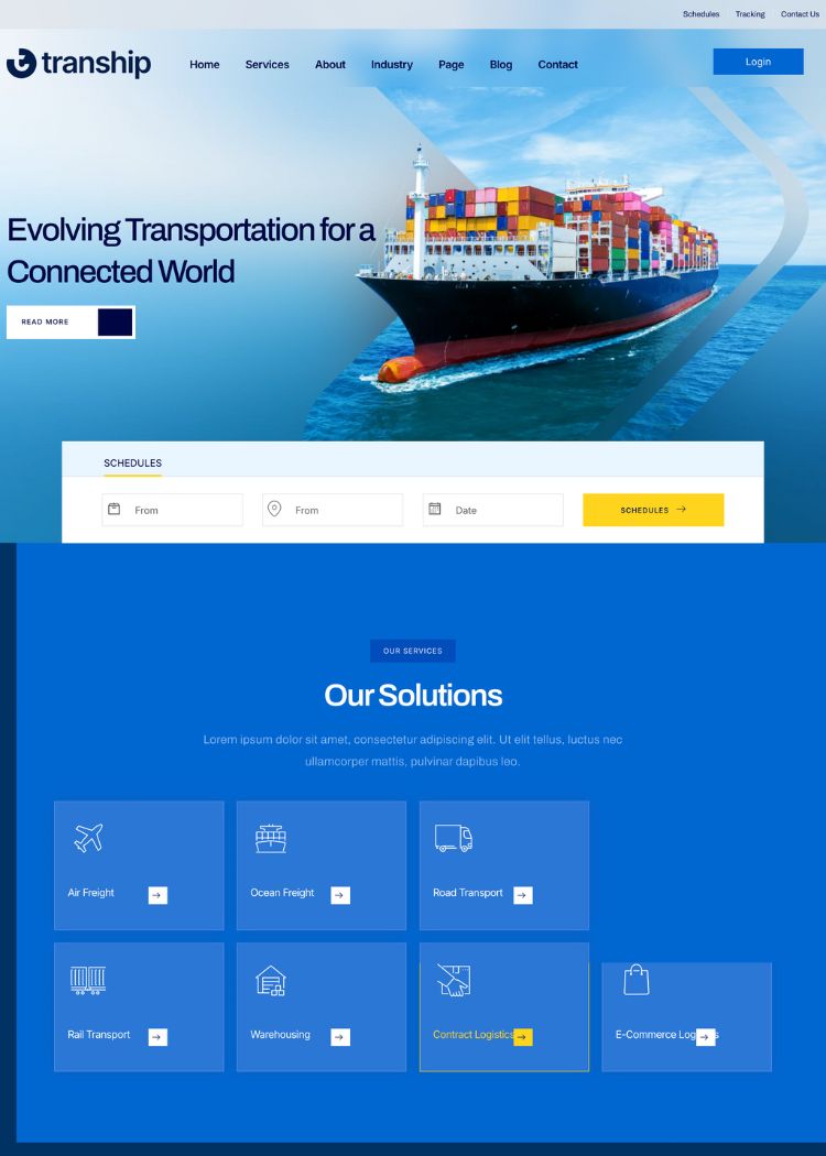 Logistics & Transportation Services Website Template