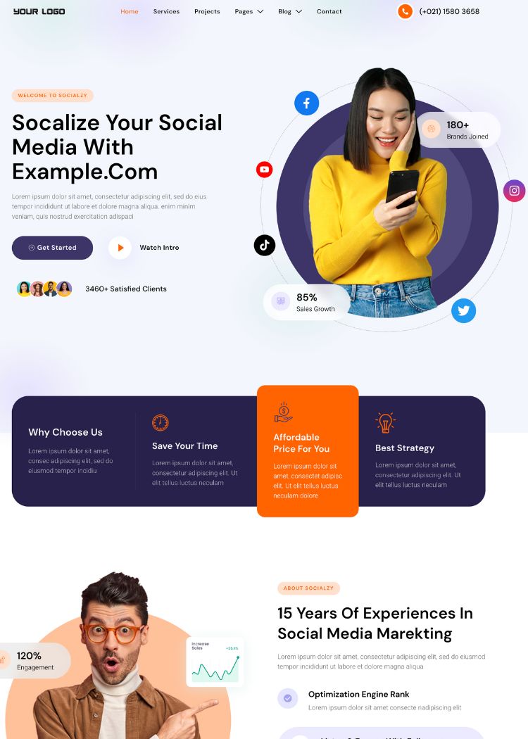 Social Media Marketing Agency Website Template