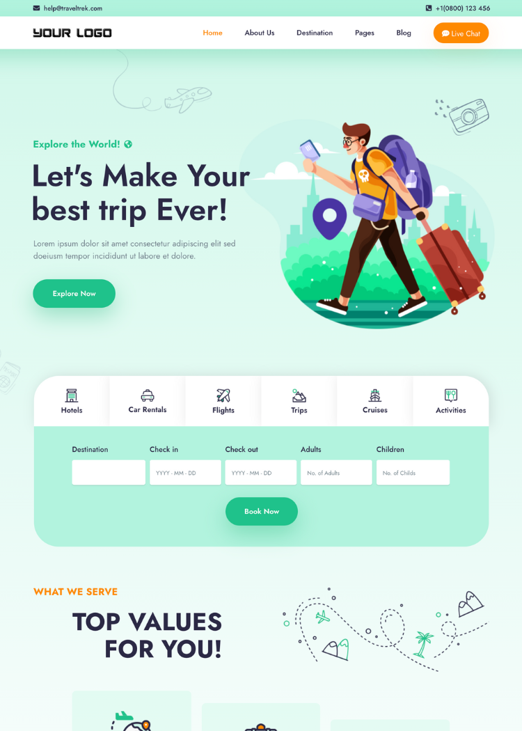 Travel/Tour Booking Agency Website Template