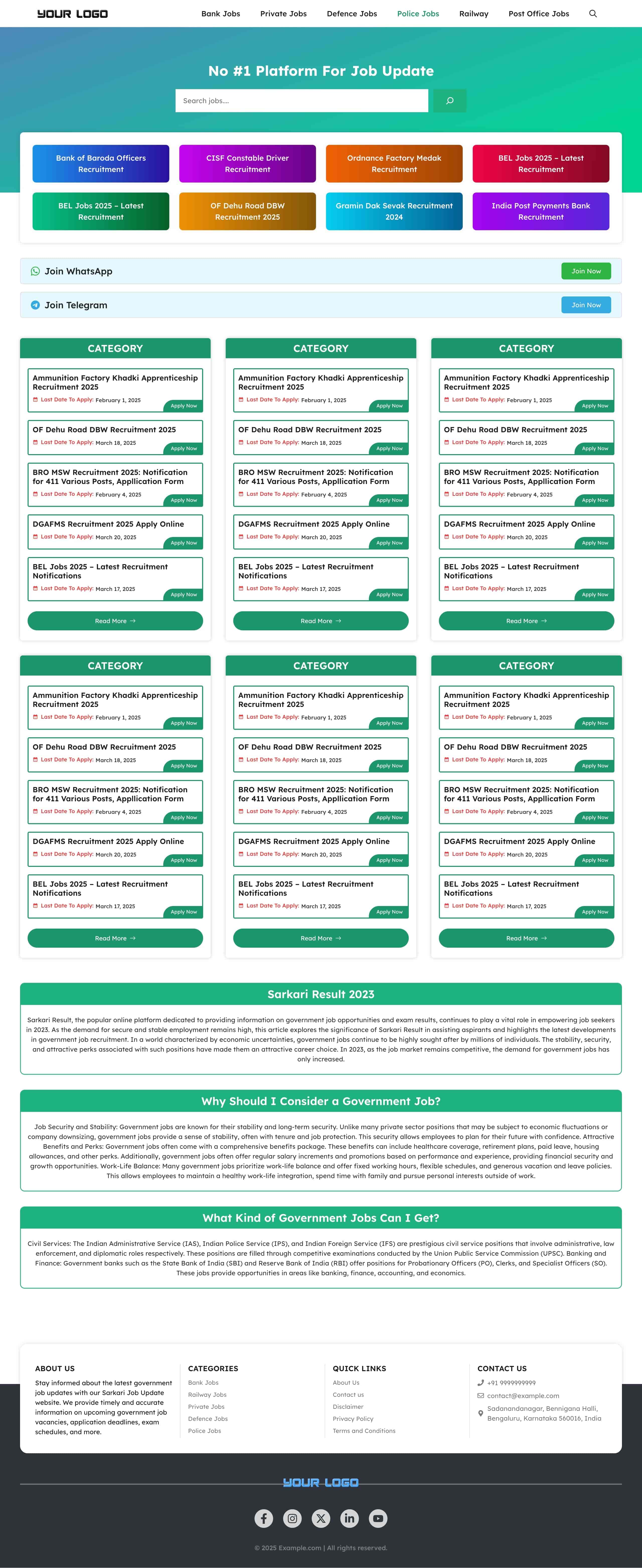 job/result posting ready to use template