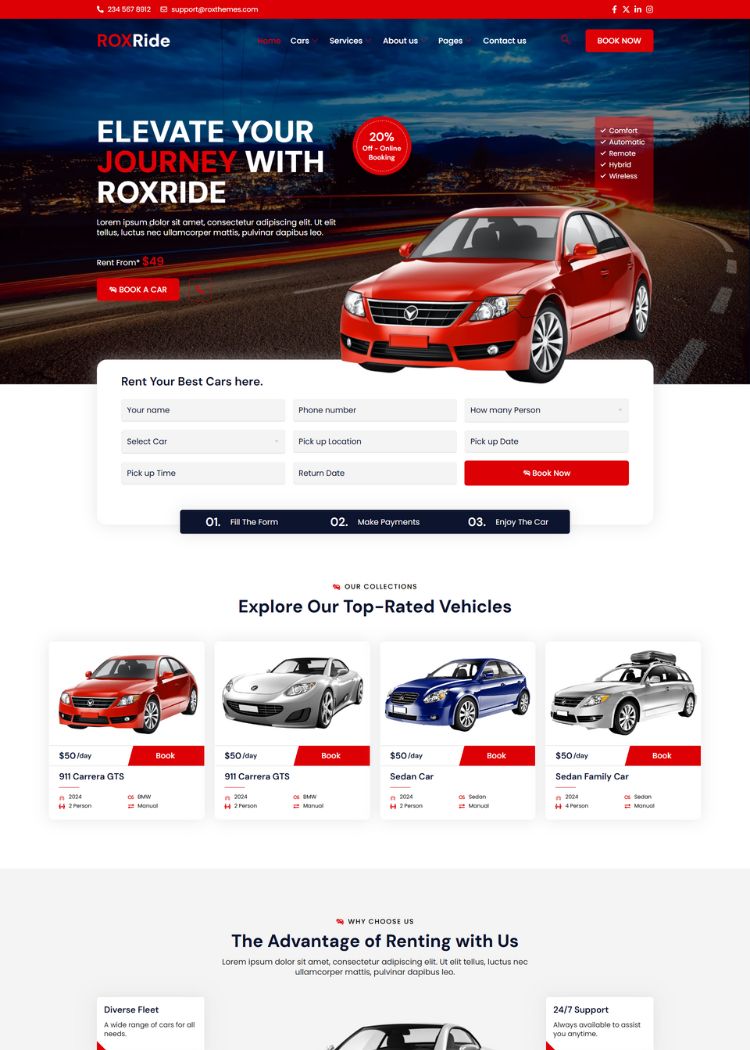Car Rental Website Template