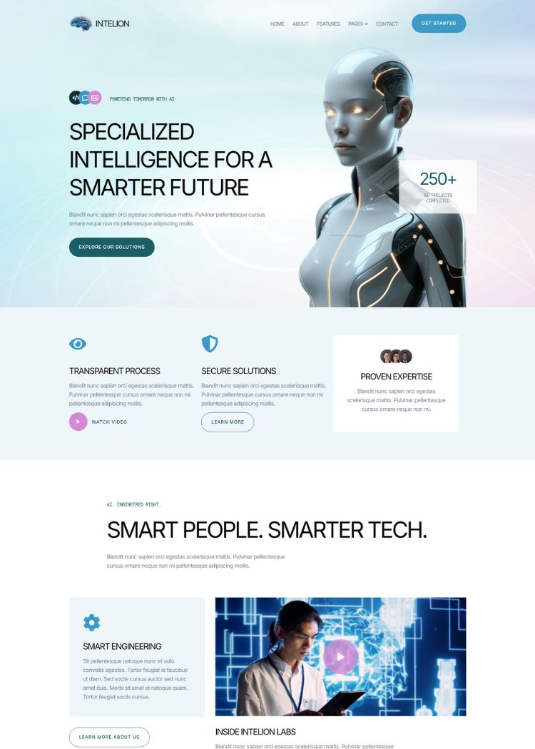 Artificial Intelligence Service Website Template