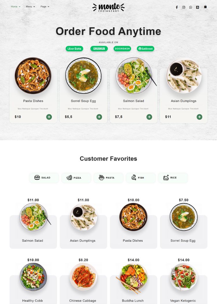 Online Food Website Template
