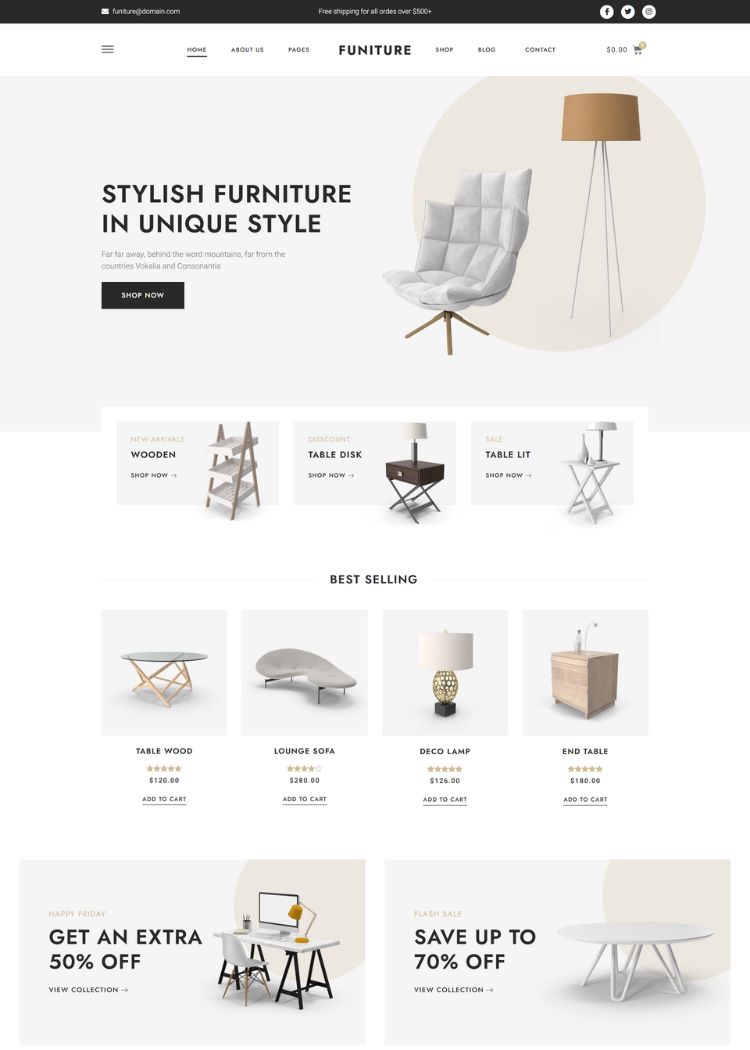 Furniture Shop Website Template