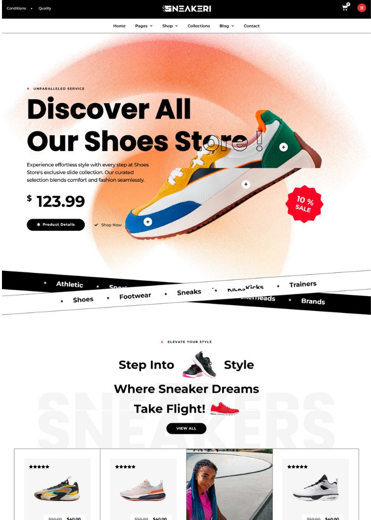Sports Shoes Store Website Template