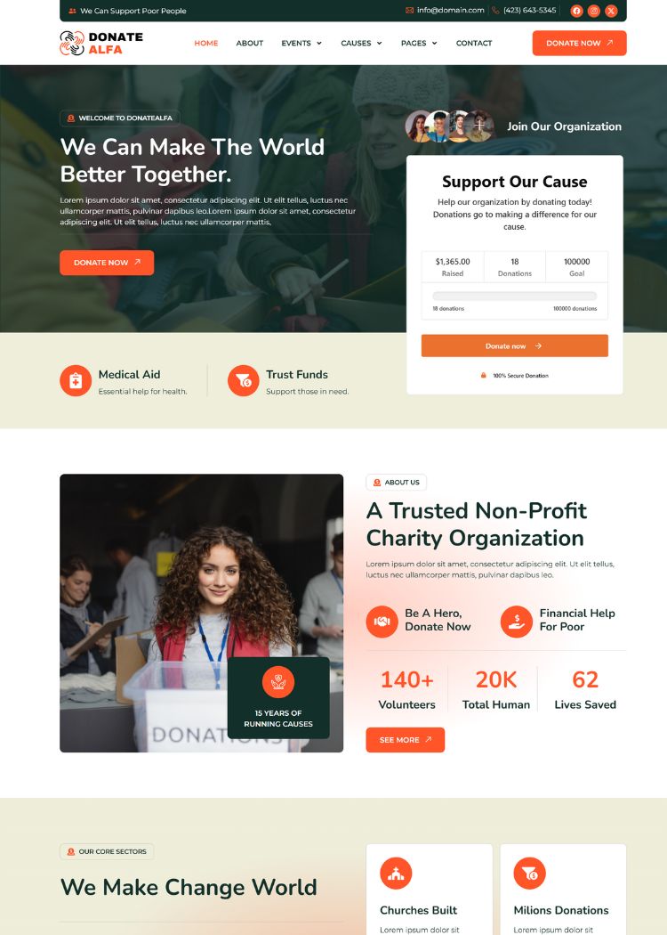 Charity & Donation Website Template