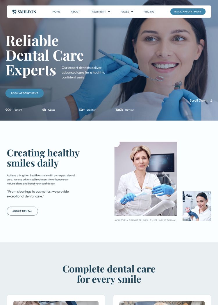 Dentist & Dental Clinic Website Template