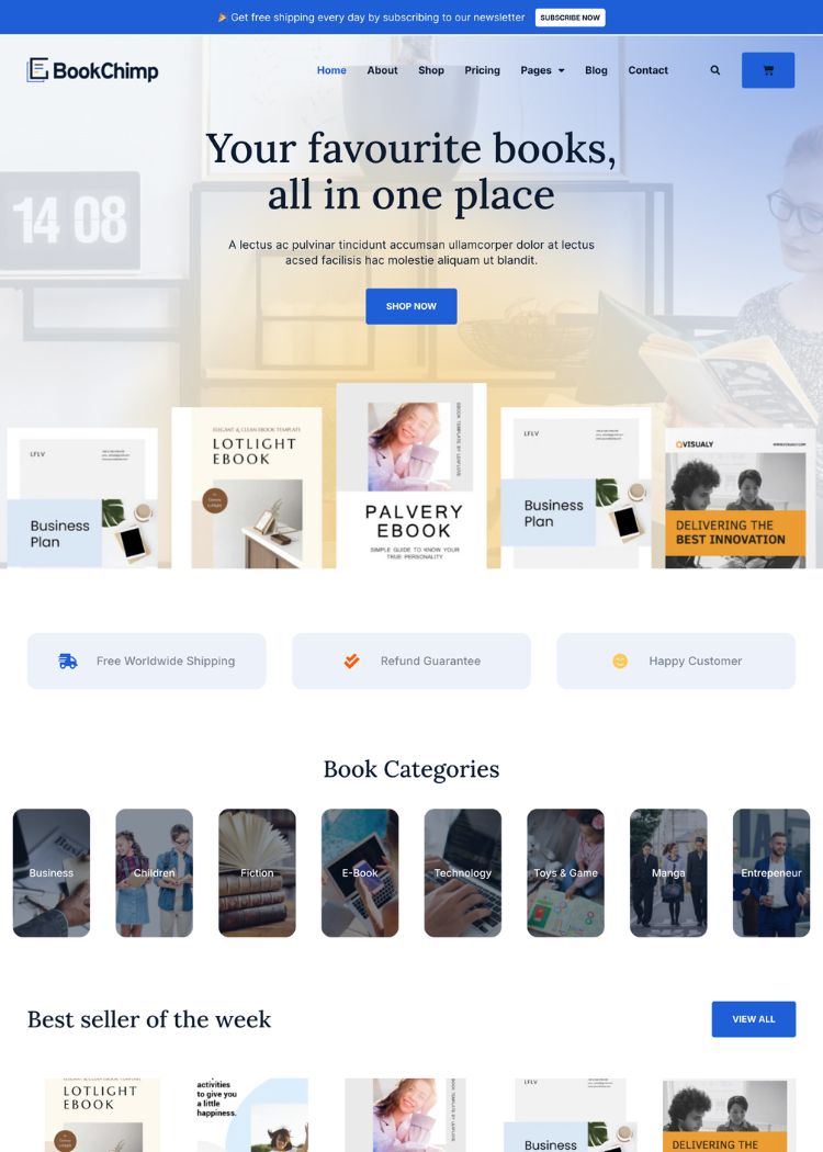 Online Book Store Website Template