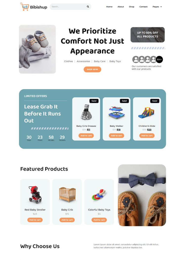 Baby & Kids Ecommerce Website Template