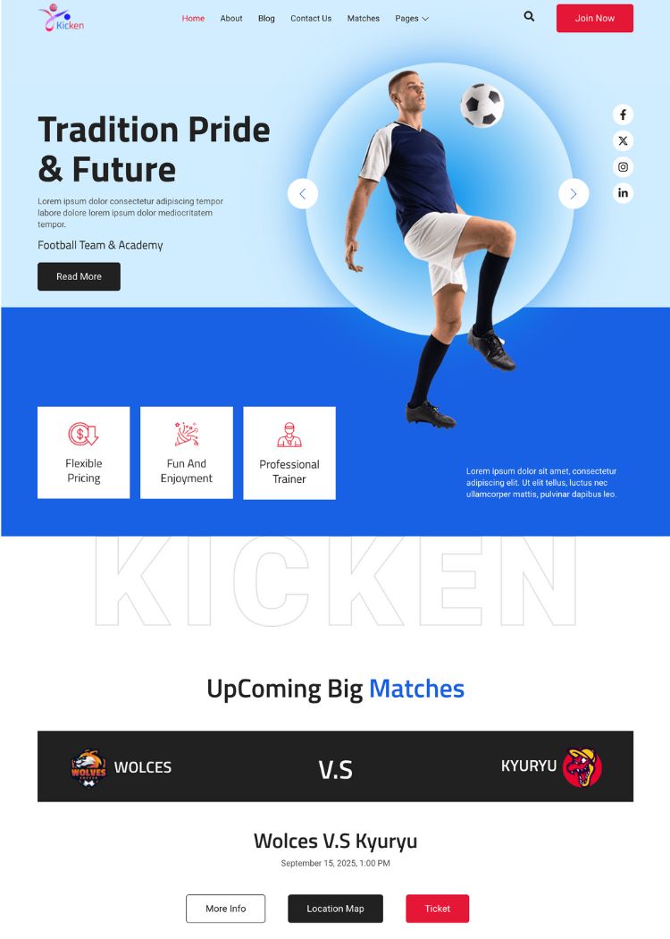 Football & Sports Website Template