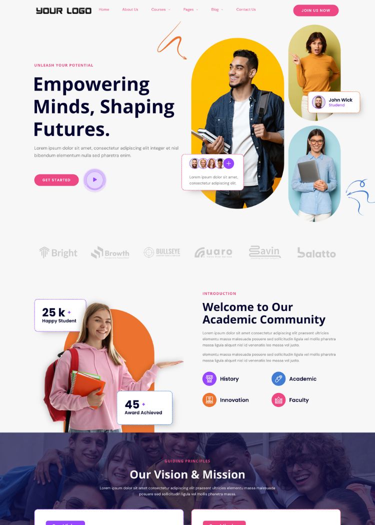 University & School Education wordpress Template