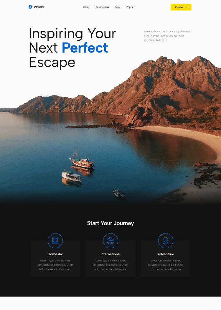 Travel Guide & Agency Website Template