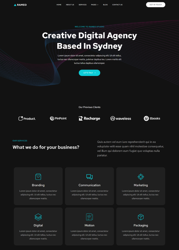 Dark Digital Agency Website Template