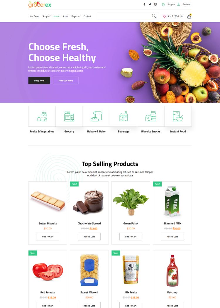 Grocery Store Website Template