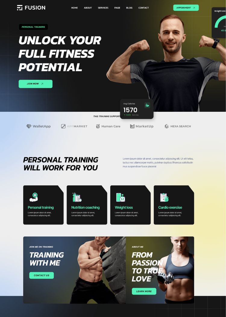 Personal Trainer & Fitness Website Template