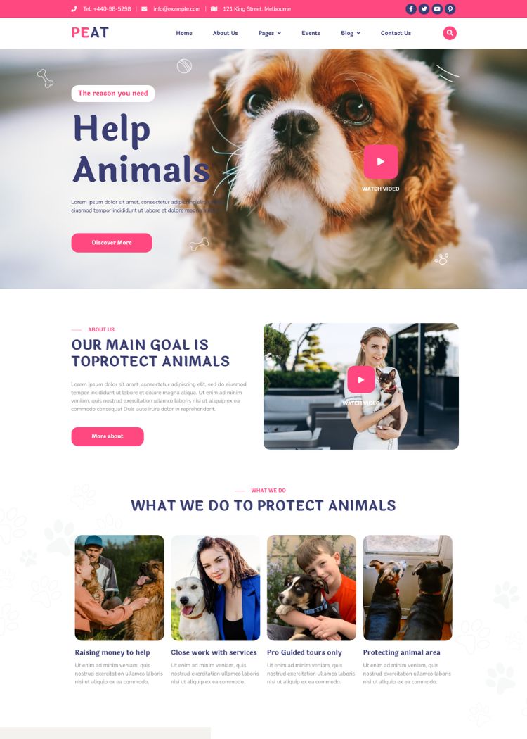 Pet Care & Adoption Website Template