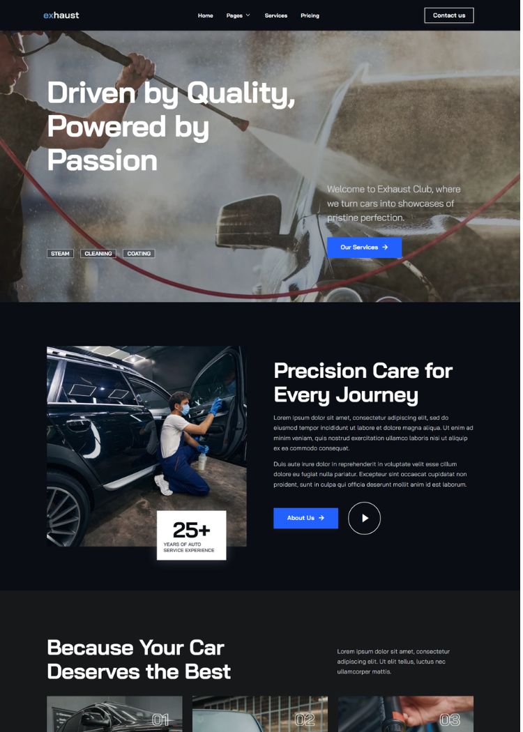 Auto Detailing & Car Care Website Template