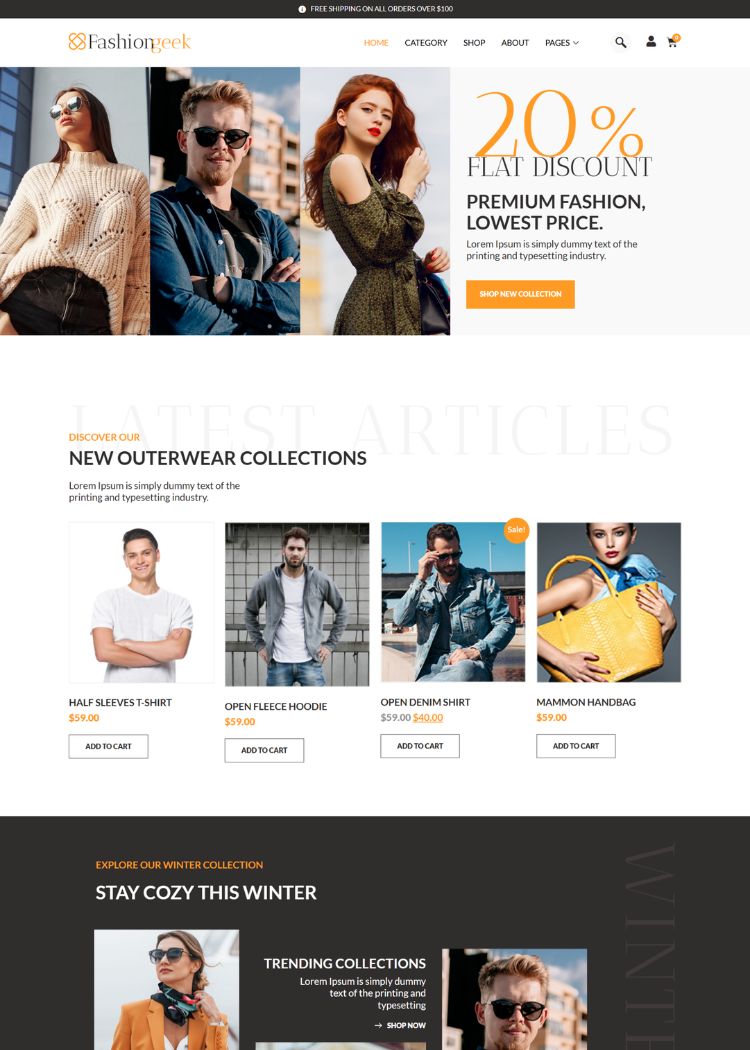 WooCommerce Fashion Website Template