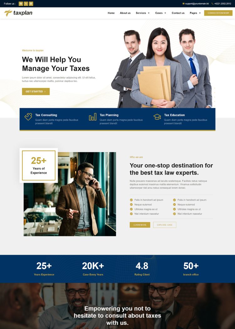 Tax Advisor & Financial Consulting Website Template