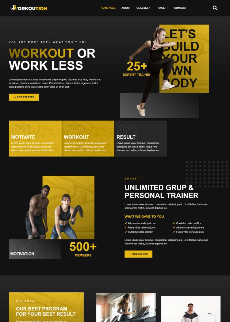 Sports and Fitness Website Template