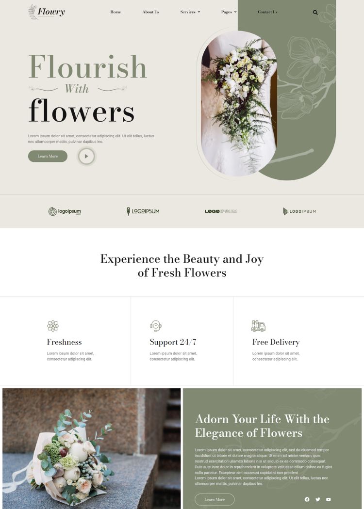 Florist & Flower Boutique Website Template
