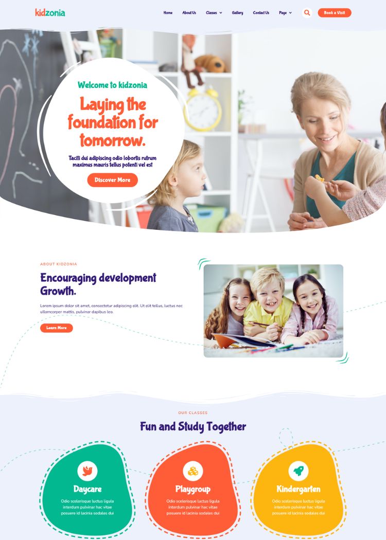 Kindergarten & Child Care Website Template