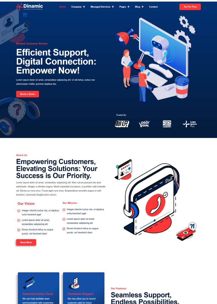 Customer Service & Solution Website