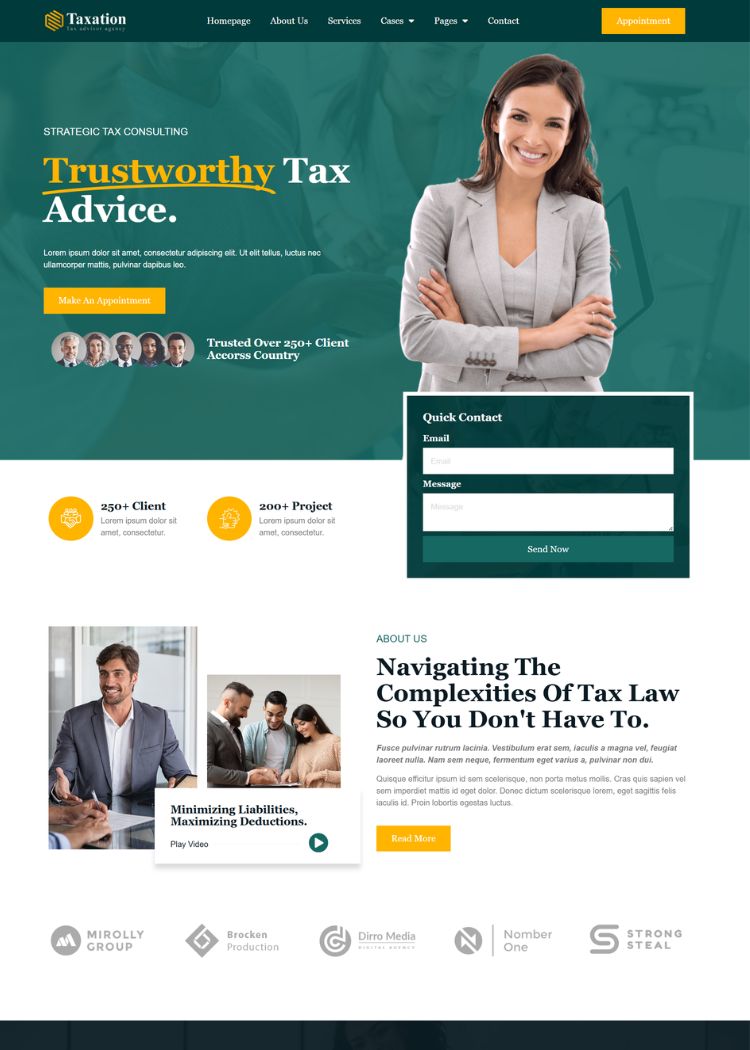 Tax Advisor & Financial Consulting Website Template