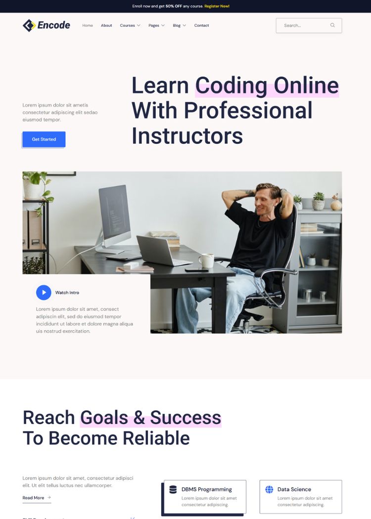 Online Programming & Computer Science Course Website Template