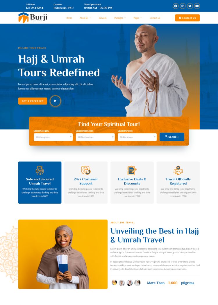 Hajj & Umrah Tour Travel Website Template