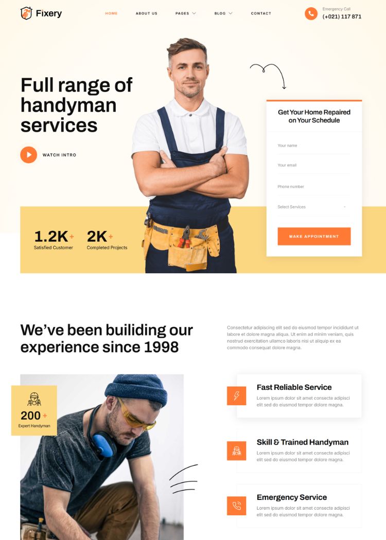 Handyman & Repair Services Website Template