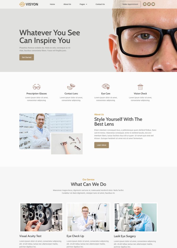 Optic Clinic Service Website Template