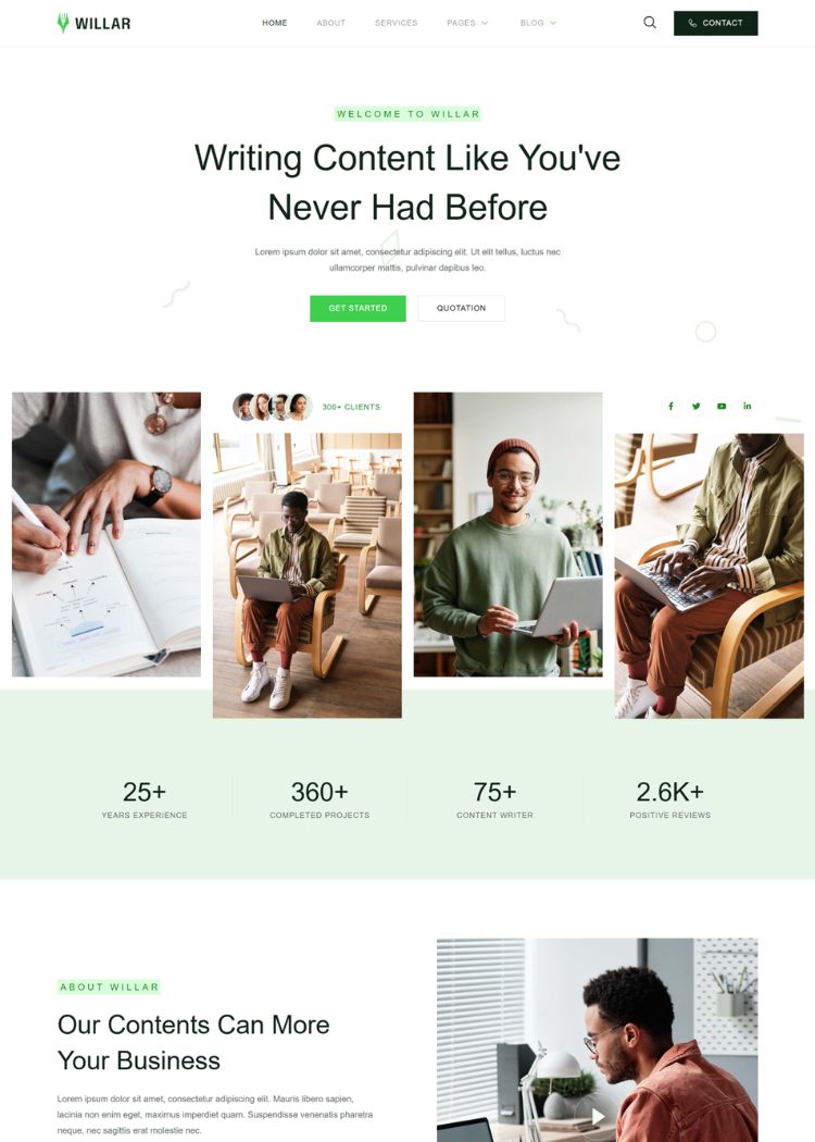Content Copywriting Services Website Template