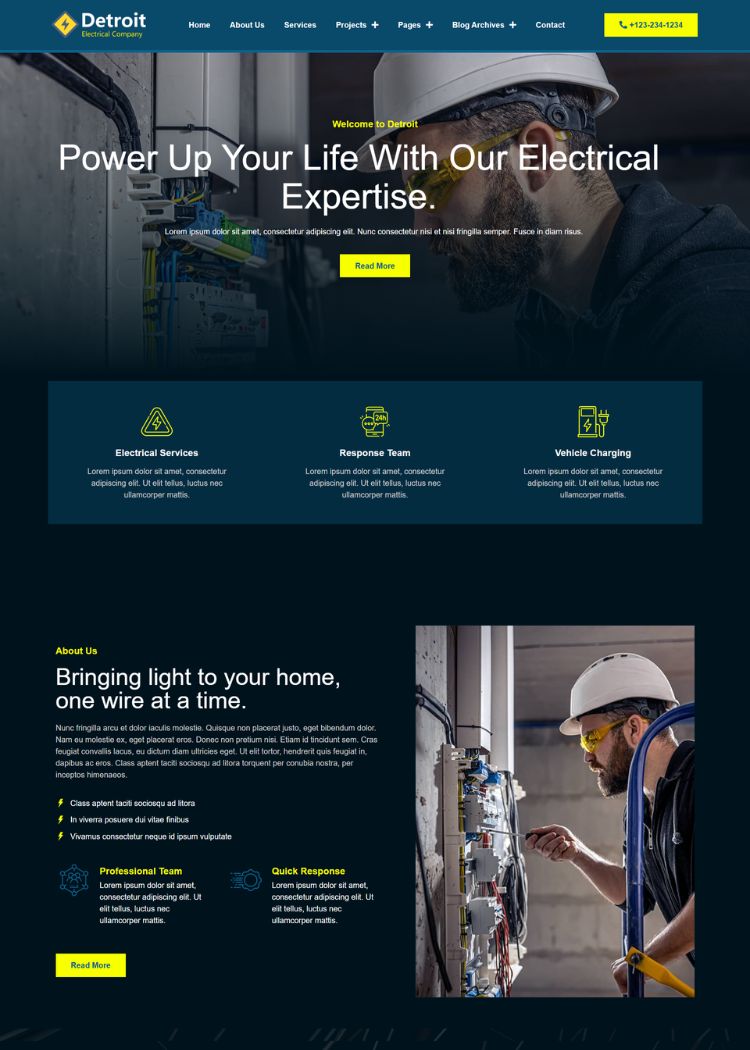  Electrical Company Website Template