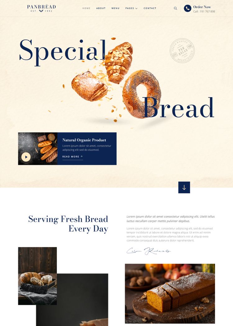 Fresh Bakery & Pastry Website Template