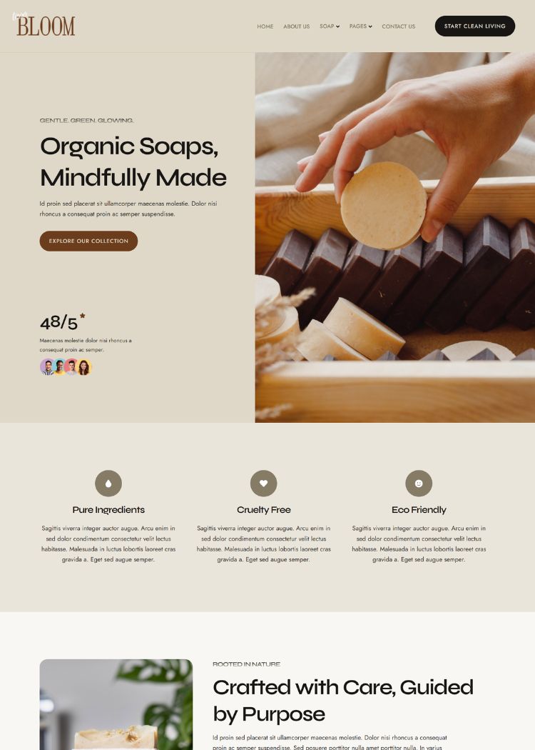 Organic Handmade Soap Website Template