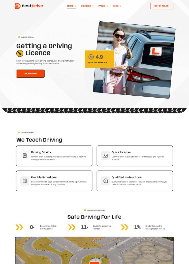 Driving School Website Template