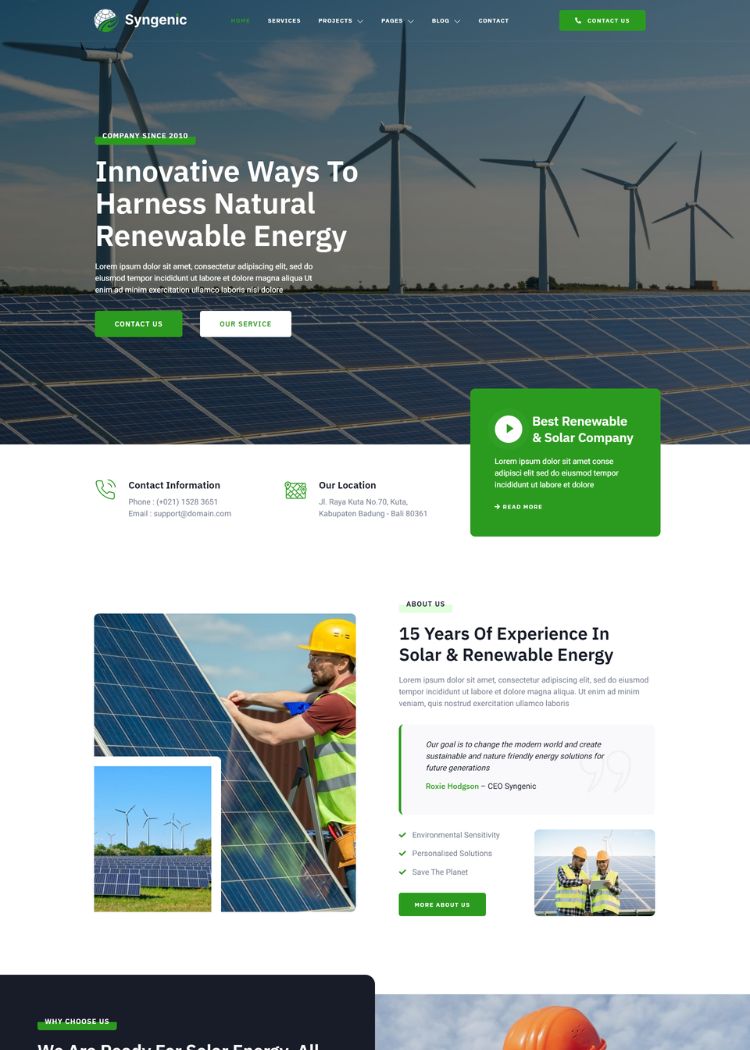 Solar & Renewable Energy Website Template