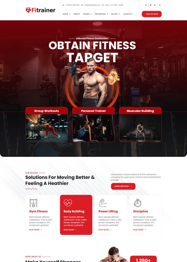 Gym & Fitness Website Template