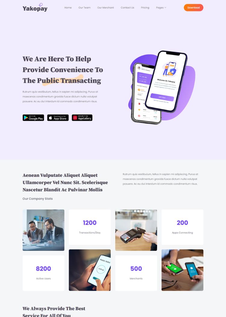 Online Payment App Website Template