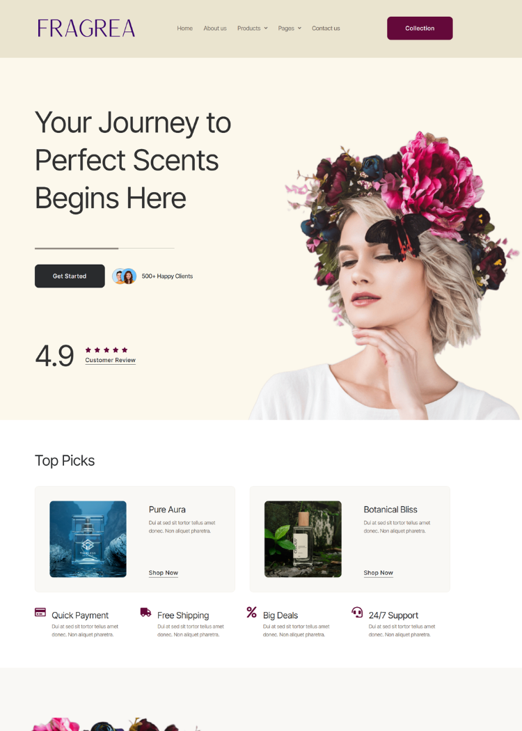 Fragrance Store Website Template